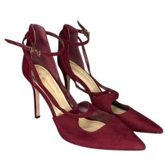 BCBGeneration Burgundy Suede Heels Pointed Toe Size 9.5 - Picture 1 of 8